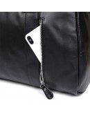 Фотография Вместительная кожаная дорожная черная сумка 77190A