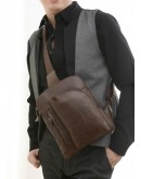 Фотография Кожаный коричневый рюкзак на моношлейке 77194c