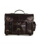 Фотография Мужской кожаный портфель богатого коричневого цвета 77200c