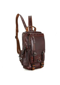 Кожаный коричневый рюкзак из гладкой кожи 72002c