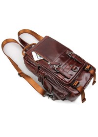 Кожаный коричневый рюкзак из гладкой кожи 72002c