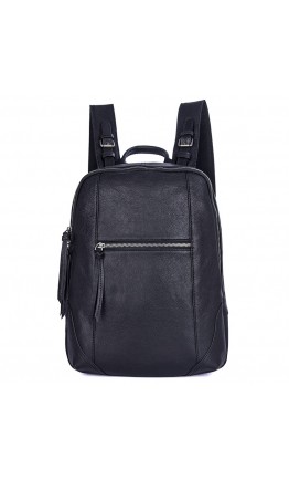 Мужской кожаный рюкзак, черный цвет 72012A