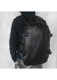 Черный кожаный рюкзак с портом USB 72018-5A