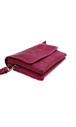 Кожаная женская кожаная сумка - клатч розовая 72032W-SKE