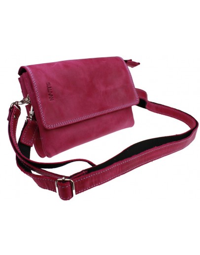 Фотография Кожаная женская кожаная сумка - клатч розовая 72032W-SKE