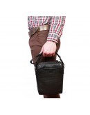 Фотография Удобная чёрная мужская сумка на плечо 7211