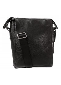 Удобная чёрная мужская сумка на плечо 7211