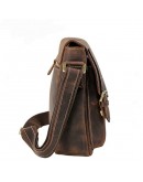 Фотография Кожаная коричневая сумка мужская на плечо 72112