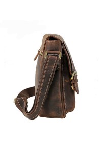 Кожаная коричневая сумка мужская на плечо 72112