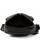Фотография Чёрная кожаная удобная сумка в руку и на плечо 7215