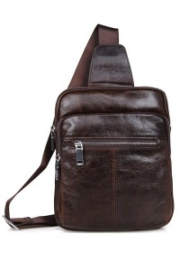 Модный и современный коричневый кожаный рюкзак 77216