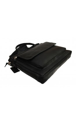 Черная кожаная мужская деловая сумка формата А4 72248-SKE