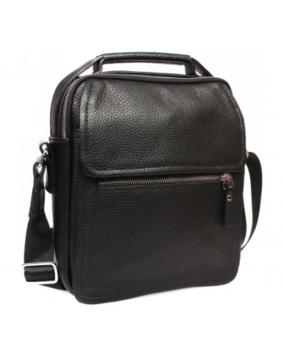 Фотография Кожаная сумка чёрного цвета в руку и на плечо 7224