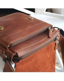 Фотография Рыжая кожаная мужская плечевая сумка 722971-SGE