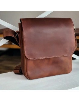 Рыжая кожаная мужская плечевая сумка 722971-SGE