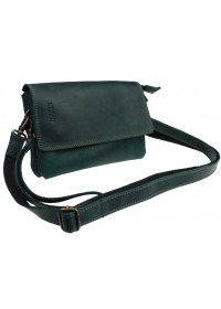 Кожаная женская сумка - клатч зеленого цвета 72332W-SKE