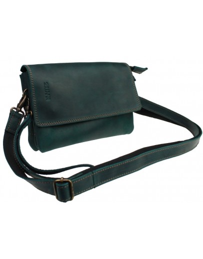 Фотография Кожаная женская сумка - клатч зеленого цвета 72332W-SKE