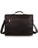 Фотография Брутальнейшая темно-коричневая кожаная мужская сумка 77234r