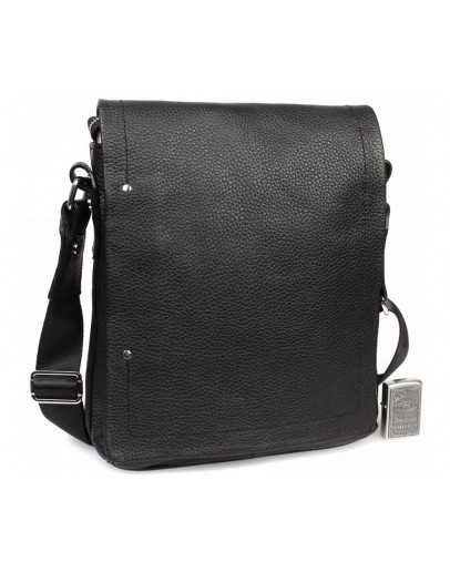 Фотография Черная сумка на плечо из натуральной кожи 7238kt