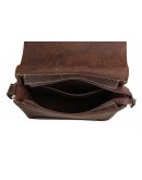 Фотография Кожаная классическая коричневая сумка на плечо 77239