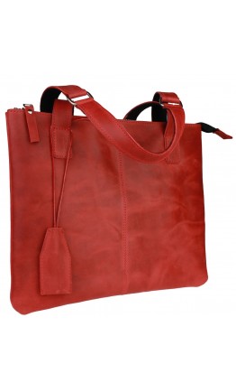 Женская красная кожаная деловая сумка 7240W-SKE