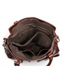 Фотография Большая удобная коричневая мужская кожаная сумка 77242