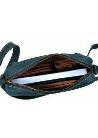 Зеленая женская кожаная сумка на плечо 72709-SGE
