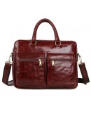 Фотография Кожаный мужской портфель модного коричневого цвета 77270c