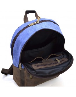 Мужcкой вместительный рюкзак из кожи и канваса TARWA RKc-7273-3md