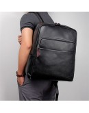 Фотография Кожаный черный качественный рюкзак 72753A