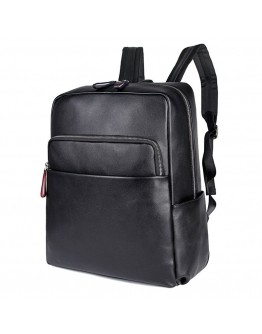 Кожаный черный качественный рюкзак 72753A