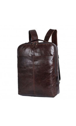 Коричневый городской кожаный мужской рюкзак 77280C