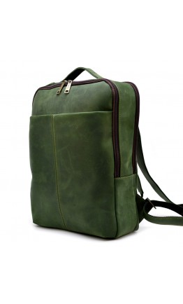 Зеленый винтажный кожаный рюкзак унисекс TARWA RE-7280-3md