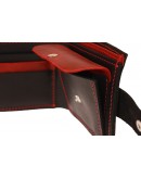 Фотография Кожаный мужской кошелек черно-красный 7281P-SKE