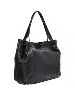 Женская кожаная черная вместительная сумка Desisan 7300-011