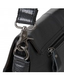 Фотография Кожаная черная сумка на плечо для мужчин 7300a