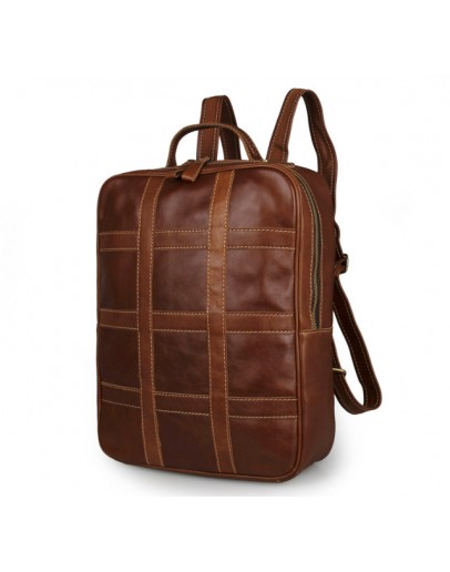 Фотография Винтажный кожаный мужской коричневый рюкзак 77302