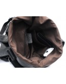 Фотография Стильный мужской чёрный кожаный рюкзак 73058