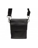 Фотография Маленькая черная кожаная сумка на плечо 7309kt