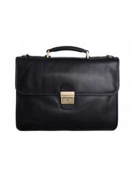 Мягкий чёрный мужской кожаный портфель Katana K731025-1