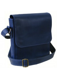 Синяя кожаная мужская плечевая сумка 73114-SGE