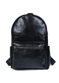 Рюкзак чёрного цвета из натуральной кожи с тиснением 73123