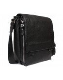 Фотография Черная вместительная кожаная сумка на плечо 7315kt