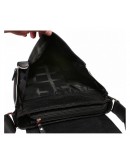 Фотография Черная вместительная кожаная сумка на плечо 7315kt