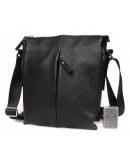 Фотография Черная кожаная мужская плечевая сумка 7317kt