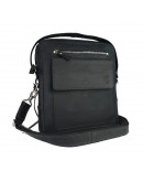 Фотография Кожаная черная мужская сумка на плечо 734109S-1-SKE