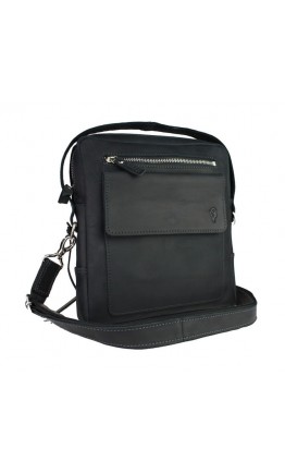 Кожаная черная мужская сумка на плечо 734109S-1-SKE