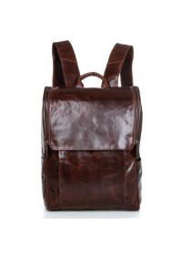 Рюкзак кожаный коричневый мужской 7344C