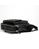 Фотография Чёрная кожаная мужская плечевая сумка для города 73915A