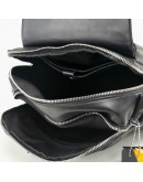Фотография Чёрная кожаная мужская плечевая сумка для города 73915A